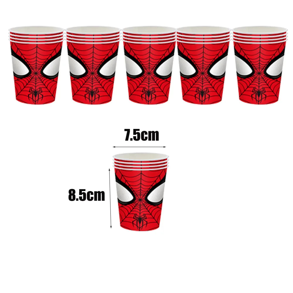 New Disney Spiderman Birthday Party Decor Plates Napkins Paper Cups Spiderman Tablecloth Banner Superhero Birthday Party Supplie