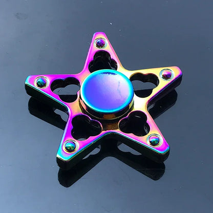 Rainbow Fidget Metal Spinner Colorful Finger Spinners High Speed Hand Spinners Fidget Toys for Stress Anxiety Relief for Adults