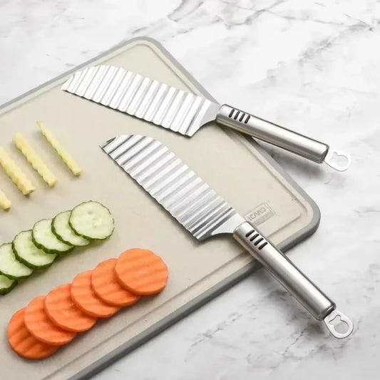 1pc Potato Chip Slicer Dough Vegetable Fruit Crinkle Wavy Slicer Knife Potato Cutter Chopper French Fry Maker Tools