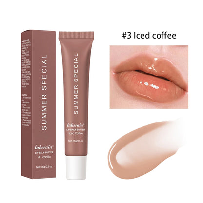 Summer Lip Balm Moisturizing Mirror Lip Gloss Lip Vanilla Mint Iced Coffee Cake Smell Lipstick Transparent Lip Oil  Makeup