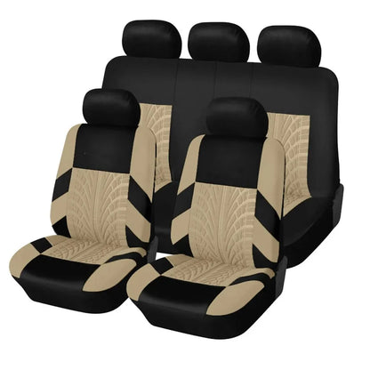 Car Seat Covers Full Set Front Split Rear Bench For Car Universal Cloth SUV Sedan Van Automotive Interior Covers