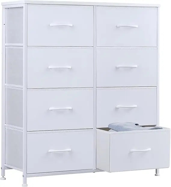 Dresser for Bedroom Tall Drawer Dresser Organizer Storage Drawers Fabric Storage Tower with 8 Drawers, Chest of Drawers