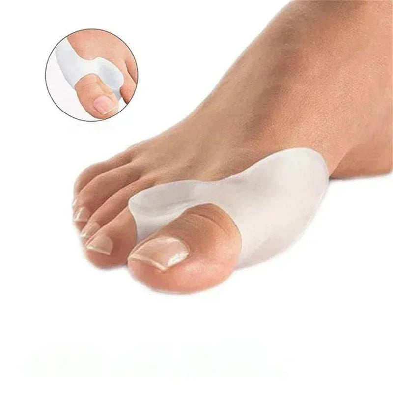 1pair Silicone Gel Thumb Corrector Bunion Little Toe Protector Separator Hallux Valgus Finger Straightener Foot Care Relief Pads