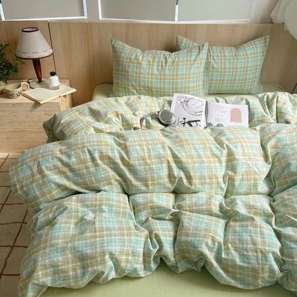 100% cotton Soft Bedding Set Stripe Printing Duvet Cover with Pillow Case Bedclothes Bedspread Pillowcases Comforter Sets