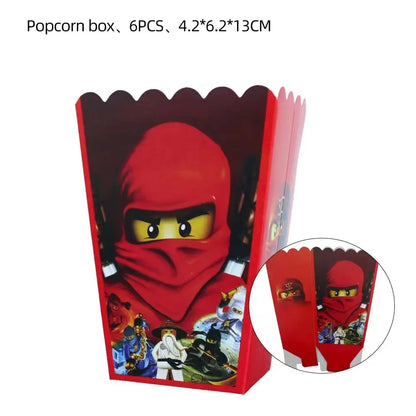 Cartoon Ninja Birthday Decorations  Paper Tableware Plate Cup Tablecloth Foil Ballons Kids Banner Cake Toppers Party Supplies