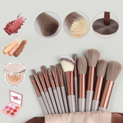 13pcs Makeup Brush Makeup Soft Hair Fiber Brush Beginner Eye Shadow Brush Powder Concealer Brush Tool