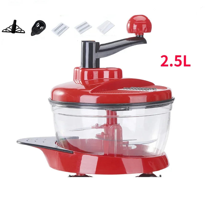 Mixer Food Processor Kitchen Manual Powerful Egg Blender Meat Grinder Vegetable Chopper Shredder Stainless Steel Blade Cutter