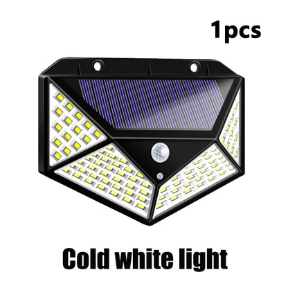 1/2/4/6/10Pcs 100 LED Wall Lights Outdoor Solar Lamp PIR Motion Sensor Solar Powered Sunlight Street Light for Garden Decoration