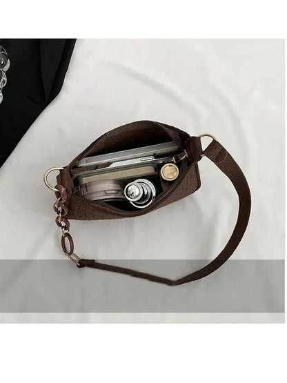 Wool Fiber Small Square Bag New Korean Style Fashion Stone Pattern Shoulder Creative Bag for Women