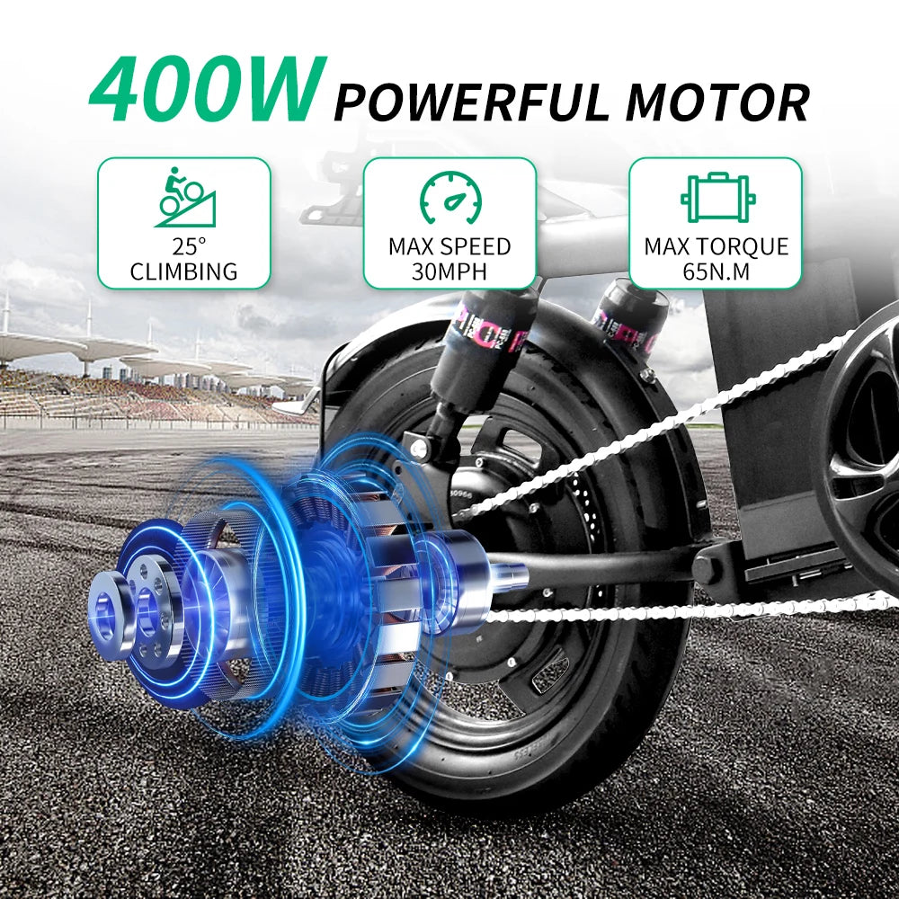 400W Ebike 35km/h 48V 30AH Removable Battery Electric Bike Multi-Shock Absorption City Commuter Foldable Adult Electric Bicycle