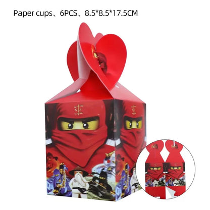 Cartoon Ninja Birthday Decorations  Paper Tableware Plate Cup Tablecloth Foil Ballons Kids Banner Cake Toppers Party Supplies