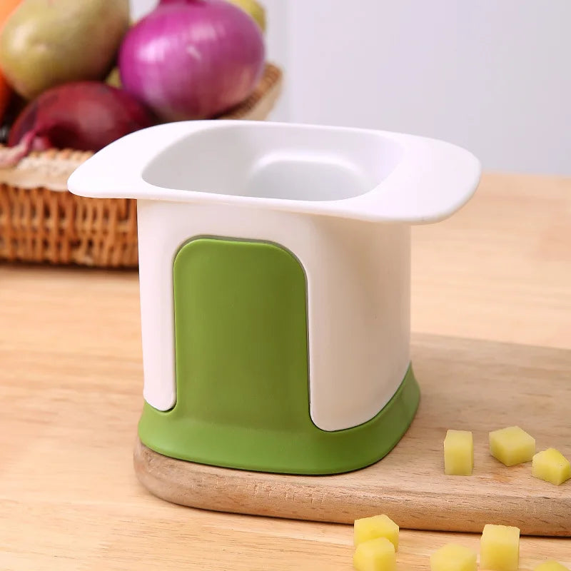 2-in-1 Vegetable Chopper Dicing Slitting Tool Hand Pressure Potato Carrot Onion Dicer Slicer Chopper Chips Cutting Box Gadgets