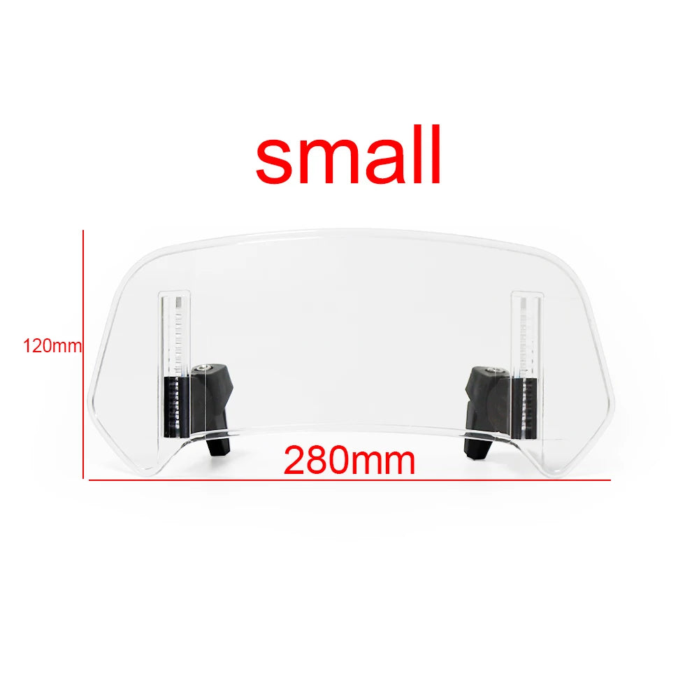 Universal Motorcycle Windshield Extension Adjustable Spoiler Clamp-On Windscreen Deflector For BMW KAWASAKI YAMAHA HONDA SUZUKI