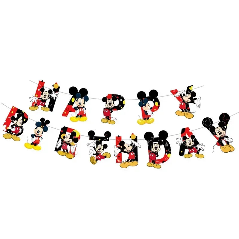 Disney's new Mickey Mouse black and red birthday party paper towel tablecloth large disposable tableware