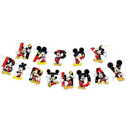 Disney's new Mickey Mouse black and red birthday party paper towel tablecloth large disposable tableware