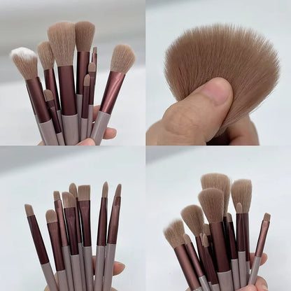 13/15PCS Makeup Brushes Set Eye Shadow Foundation Women Cosmetic Brush Eyeshadow Blush Beauty Soft Make Up Tools Bag