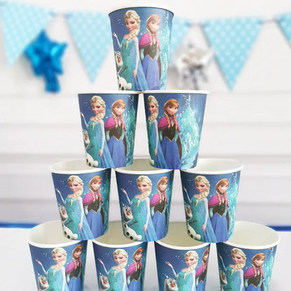 Frozen Anna Elsa Princess Birthday Party Decorations Kids Disposable Tableware Plates Cups Napkins Balloons Baby Shower Supplies