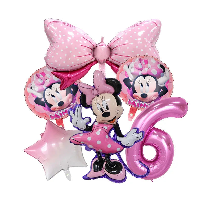 Minnie Mouse Birthday Party Decoration Girls Disposable Tableware Balloon Cups Plates Tablecloth Balloon Baby Shower Party Decor