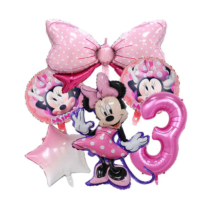 Minnie Mouse Birthday Party Decoration Girls Disposable Tableware Balloon Cups Plates Tablecloth Balloon Baby Shower Party Decor