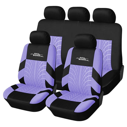 AUTOYOUTH Brand Embroidery Car Seat Covers Set Universal Fit Most Cars Covers with Tire Track Detail Styling Car Seat Protector