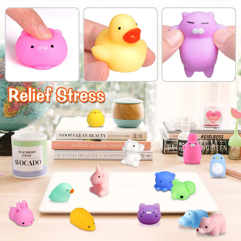 50-5PCS Kawaii Squishies Mochi Anima Squishy Toys For Kids Antistress Ball Squeeze Party Favors Stress Relief Toys For Birthday