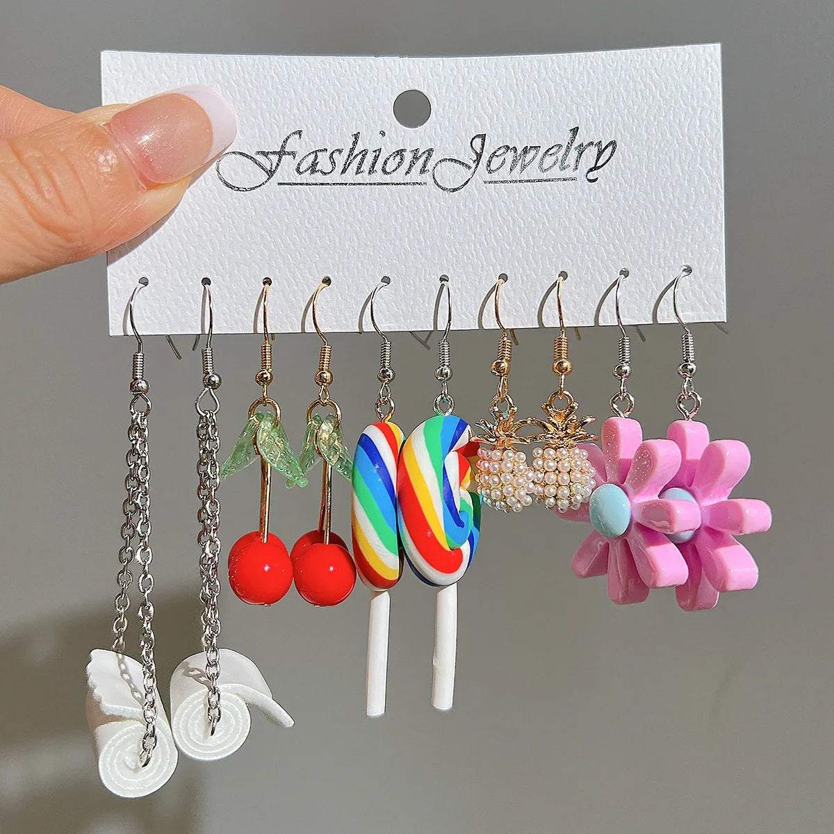 Cartoon Animal Earrings Set For Women New Y2K Girl Cute Colorful Geometric Acrylic Duck Love Drop Earrings Trendy Jewelry Gifts