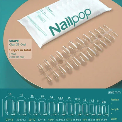 NAILPOP 120pcs Fake Nails Full Cover Press on Nails Coffin Soft Gel American Pose Capsule False Nail Tips for Extension System