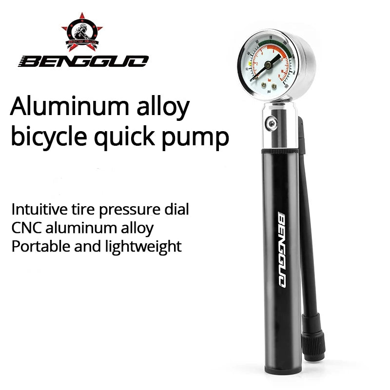 Hand Bicycle Pump Aluminum Alloy Cycling Hand Air Pump Schrader Presta Valve Ball Needle Hose Bike Inflator 120PSI