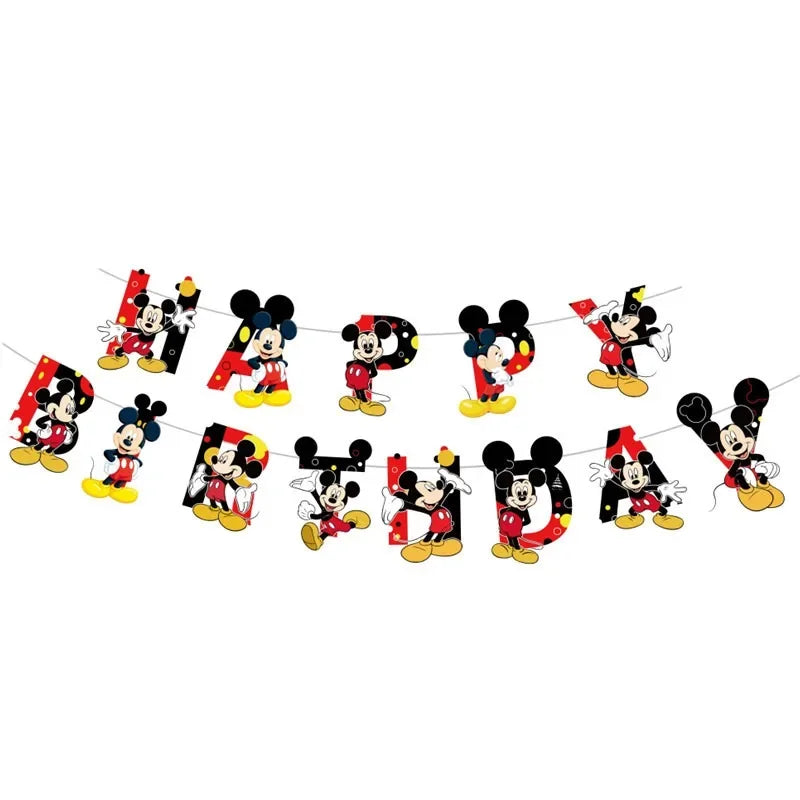 Disney's new Mickey Mouse black and red birthday party paper towel tablecloth large disposable tableware