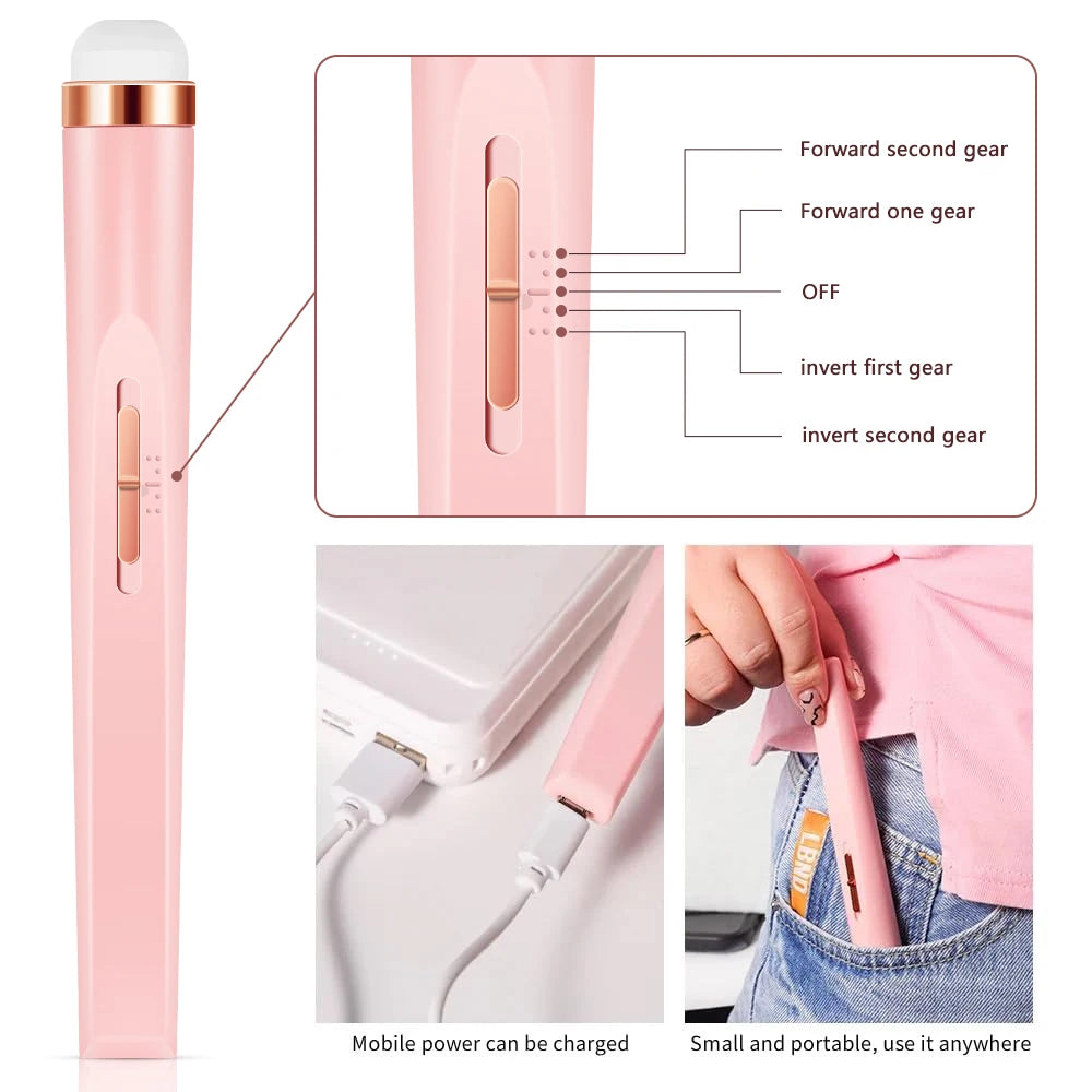 YIKOOLIN Portable Manicure Set with 4 Speeds Professional Manicure and Pedicure Tools Exfoliation and Polishing for Nail Salon