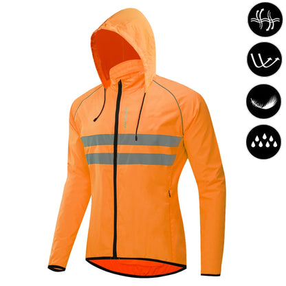 WOSAWE Cycling Windbreaker Men Packable Windproof Reflevtive Jacket Running Biking Hiking Riding Wind Coat MTB Bicycle Jersey