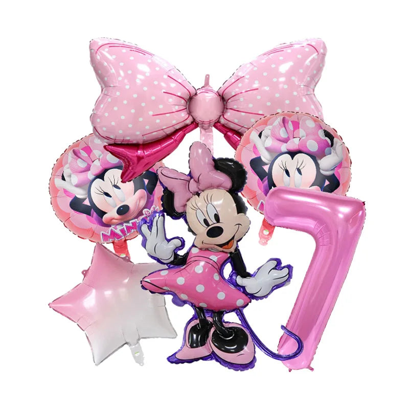 Minnie Mouse Birthday Party Decoration Girls Disposable Tableware Balloon Cups Plates Tablecloth Balloon Baby Shower Party Decor