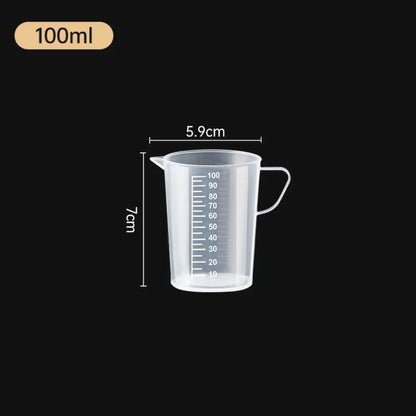 Plastic Graduated Measuring Cup Large Capacity Scale Laboratory Beaker Clear with Lid Transparent Mixing Cup Kitchen Baking