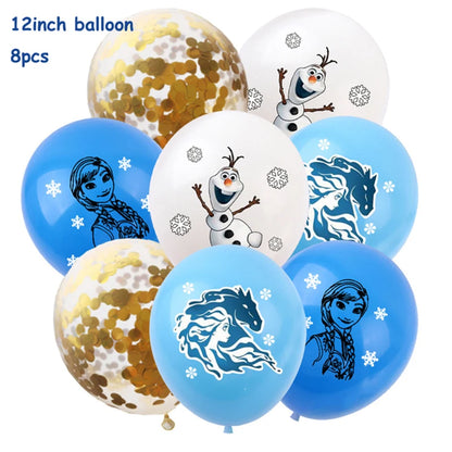 Frozen Anna Elsa Princess Birthday Party Decorations Kids Disposable Tableware Plates Cups Napkins Balloons Baby Shower Supplies