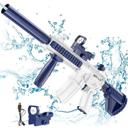 Unilabo M416 Electric Water Gun - Battery Powered With External Water Bottle Attachment - Perfect For Kids & Adults Outdoor Fun