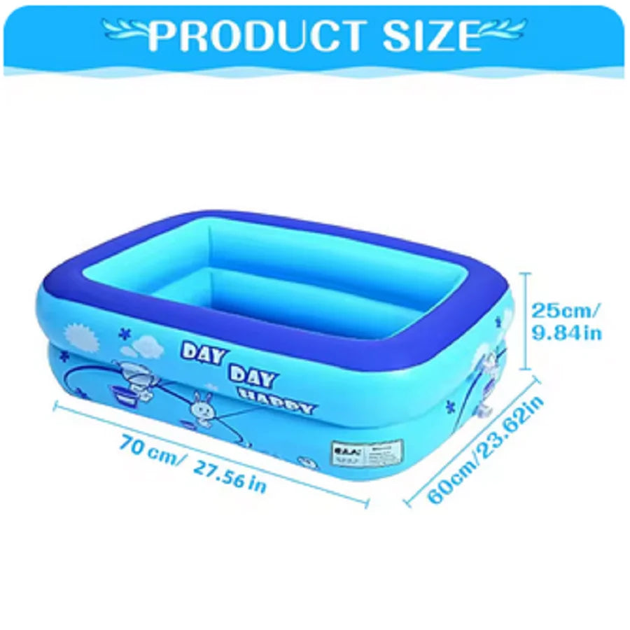 Thickening Inflatable Swimming Pool Family Summer Outdoor Water Play Pool Bathtub with Bubble Bottom for Kid Boy Girl Play Party