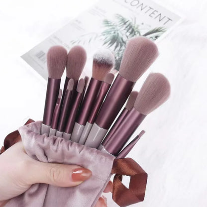 13pcs Makeup Brush Makeup Soft Hair Fiber Brush Beginner Eye Shadow Brush Powder Concealer Brush Tool