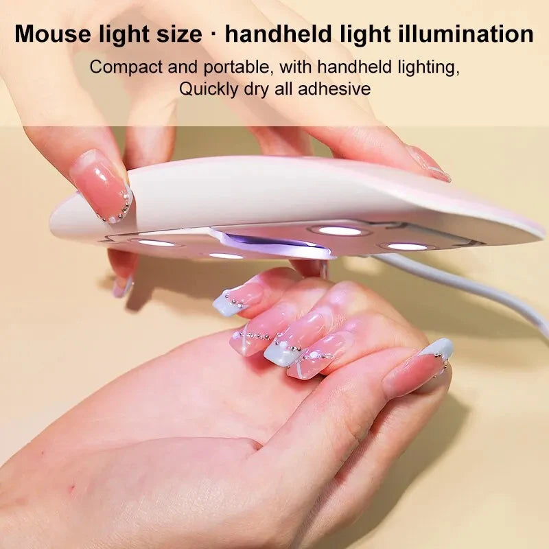 1PC 6W Mini Nail Dryer Machine Portable 6 LED UV Manicure Lamp Home Use Nail Lamp For Drying Polish Varnish With USB Cable