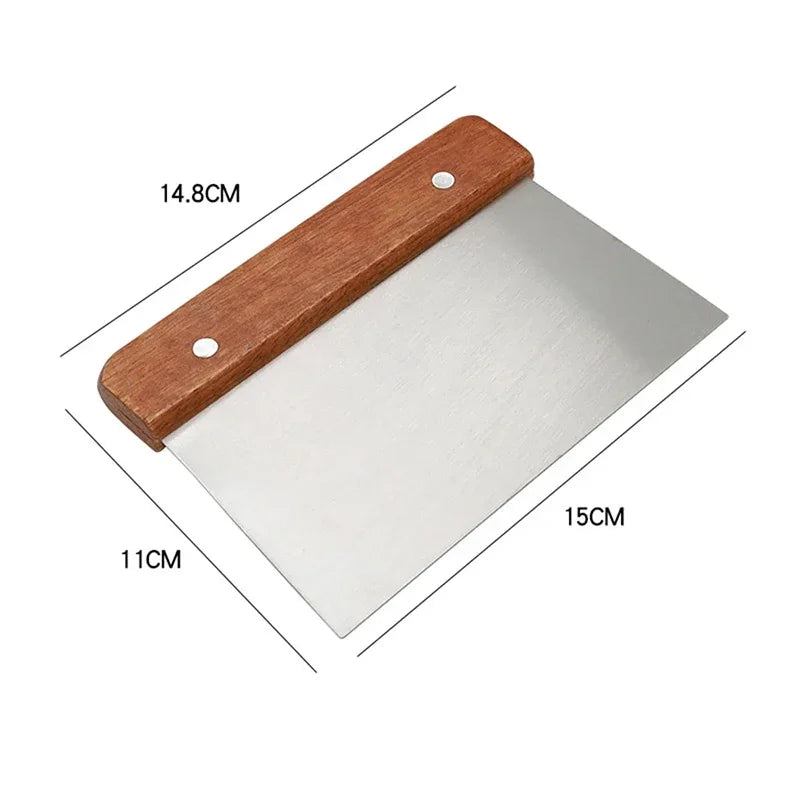 Stainless Steel Pasty Cutters Noodle Knife Cake Scraper with Scale Baking Cake Cooking Dough Scraper Baking Accessories