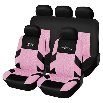 AUTOYOUTH Brand Embroidery Car Seat Covers Set Universal Fit Most Cars Covers with Tire Track Detail Styling Car Seat Protector