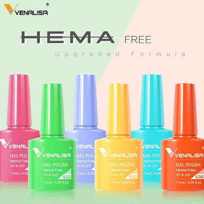 Venalisa Nail Gel Polish 7.5ml HEMA FREE Soak Off UV LED Gel Varnish Full Coverage Super Texture Gorgeous Nail Manicure