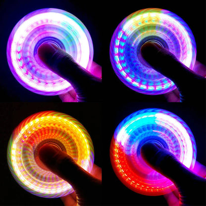 LED light Fidget Spinner Luminous Finger Stress Relief Toys Hand Top Spinners Glow in Dark Light Birthday Christmas Gift