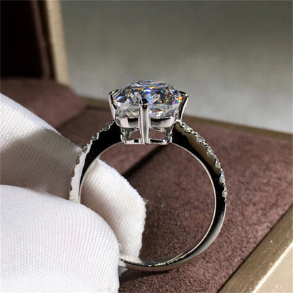 Original 3 Carats Moissanite Gemstone Real 14 K White Gold color Ring for Women Classic Oval Shape Bizuteria Ring Female