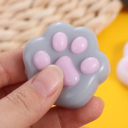 Mini Cat Paw Squeeze Toy Silicone Pinch Decompression Toy Plush TPR Fidget Sensory Toys For Kids Adults Gift