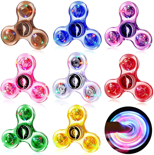 LED Light Up Fidget Spinner Luminous Finger Toy Hand Spinner Stress Reduction and Anxiety Relief Party Favors for Kids Adults