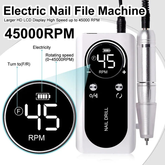 Portable Electric Nail Drill Rig Display Nail Grinder, Professional Nail Polish Grinder Nail Accessories Set