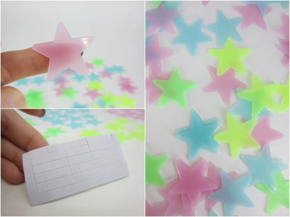 PVC Stars Glow Stickers Luminous In Dark Night Fluorescent Wall Art Decals For Kids Room Ceiling Home Festival Party Decoration