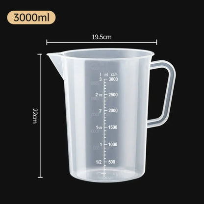 Plastic Graduated Measuring Cup Large Capacity Scale Laboratory Beaker Clear with Lid Transparent Mixing Cup Kitchen Baking