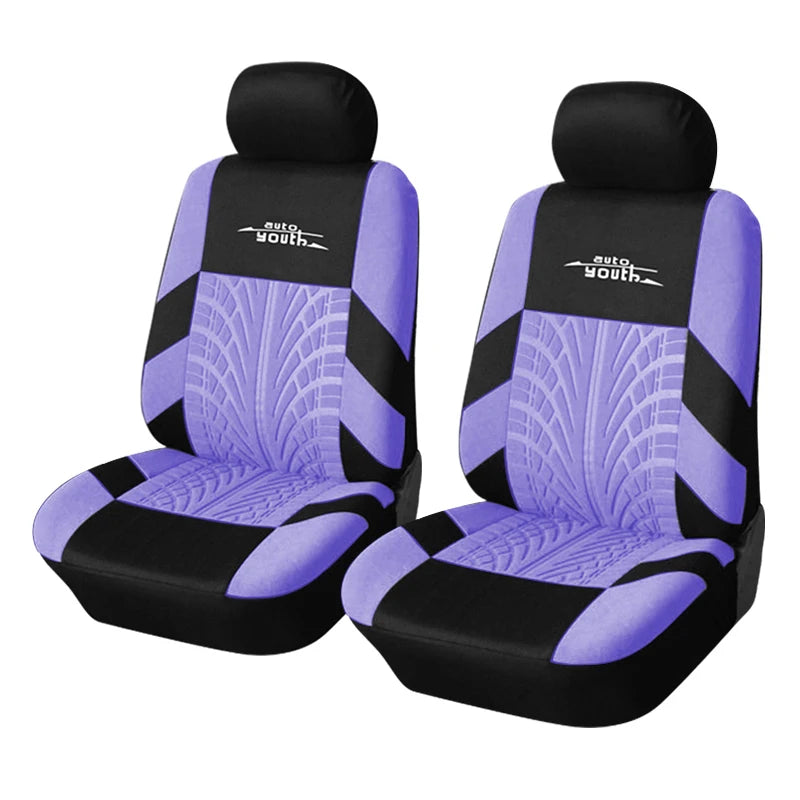 AUTOYOUTH Brand Embroidery Car Seat Covers Set Universal Fit Most Cars Covers with Tire Track Detail Styling Car Seat Protector