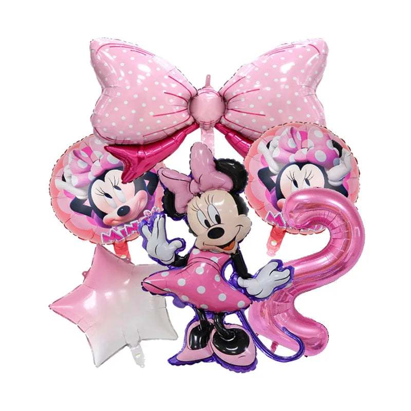 Minnie Mouse Birthday Party Decoration Girls Disposable Tableware Balloon Cups Plates Tablecloth Balloon Baby Shower Party Decor